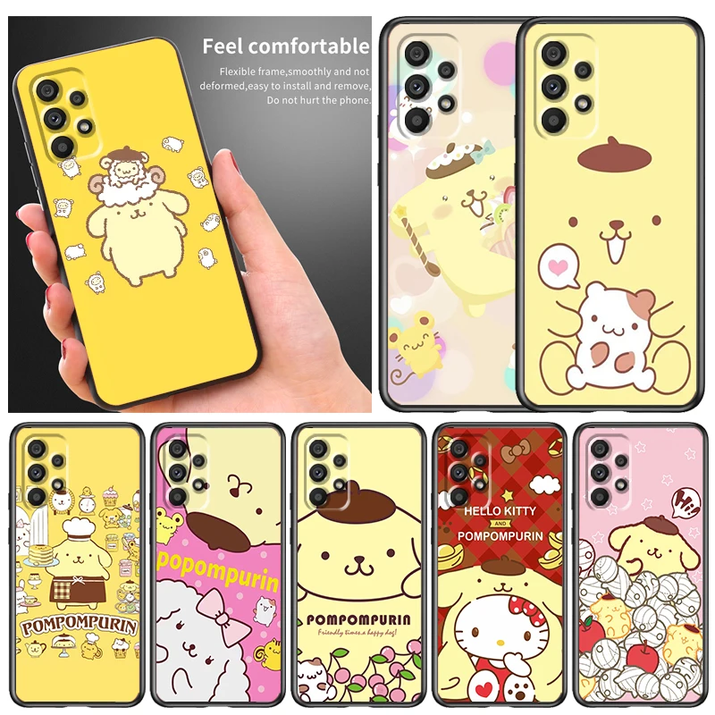 

Pompom Purin Dog Art Phone Case For Samsung A73 A72 A71 A54 A53 A52 A51 A42 A33 A32 A23 A22 A21S A13 A04 A03 5G Black