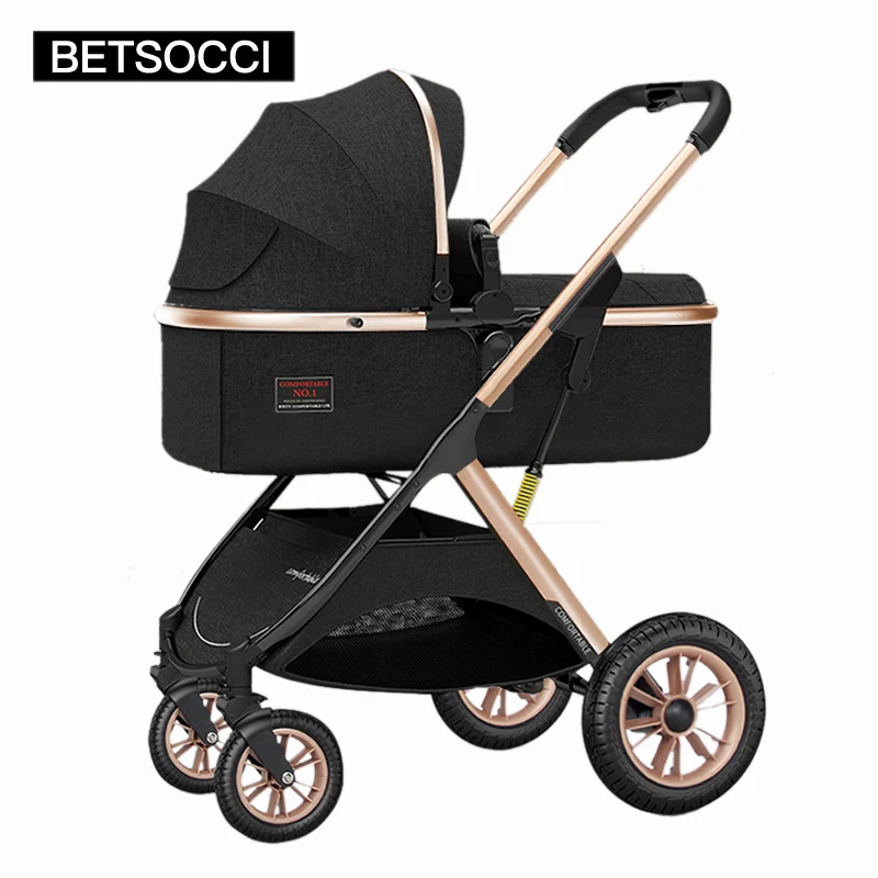 Baby Stroller 2 in 1 Can Sit Recline Light Foldable Stroller High Landscape Two-way Shock Absorber Newborn Stroller