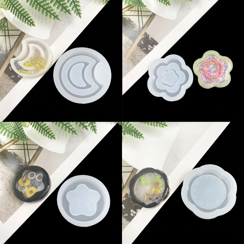 652F шейкер в виде Луны с зыбучим песком брелок подвеска ручной работы украшения