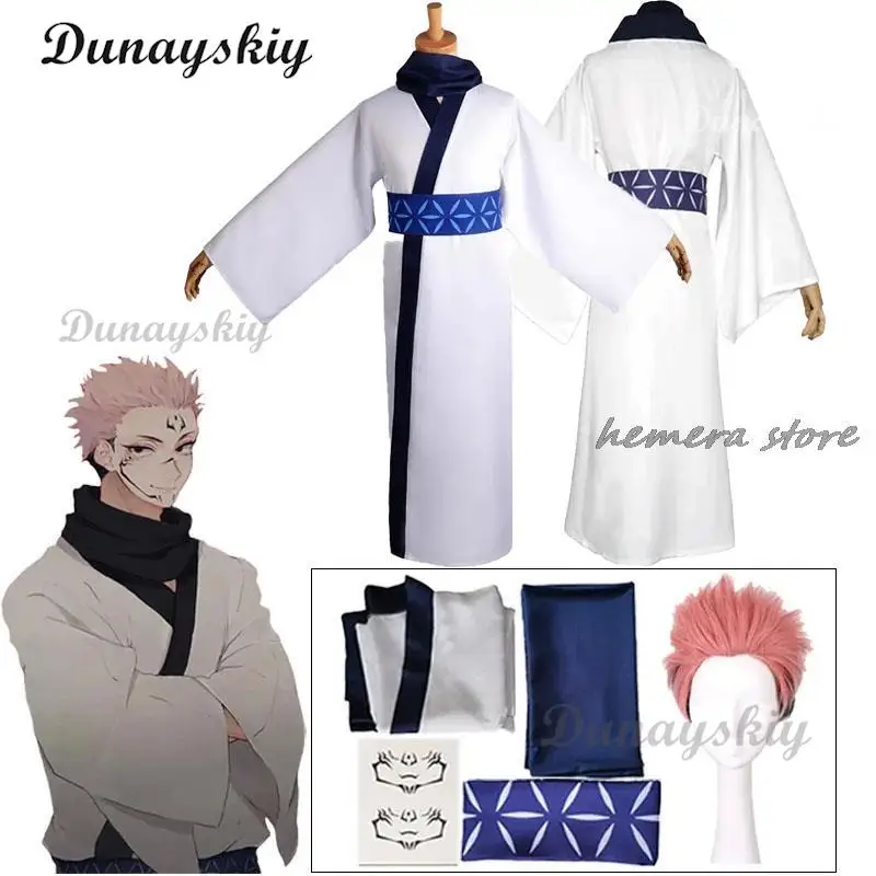 Косплей-костюм с париком и татуировкой для косплея сукуна