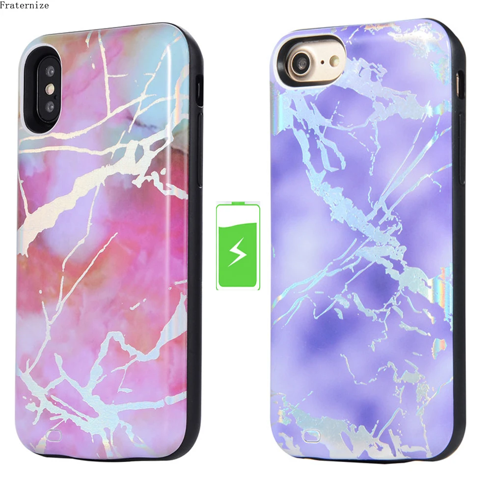 

marble External Battery Charger Case For iPhone SE 2020 6 7 8 Plus Power Bank Smart charging case For iPhone 11 Pro X XR XS Max