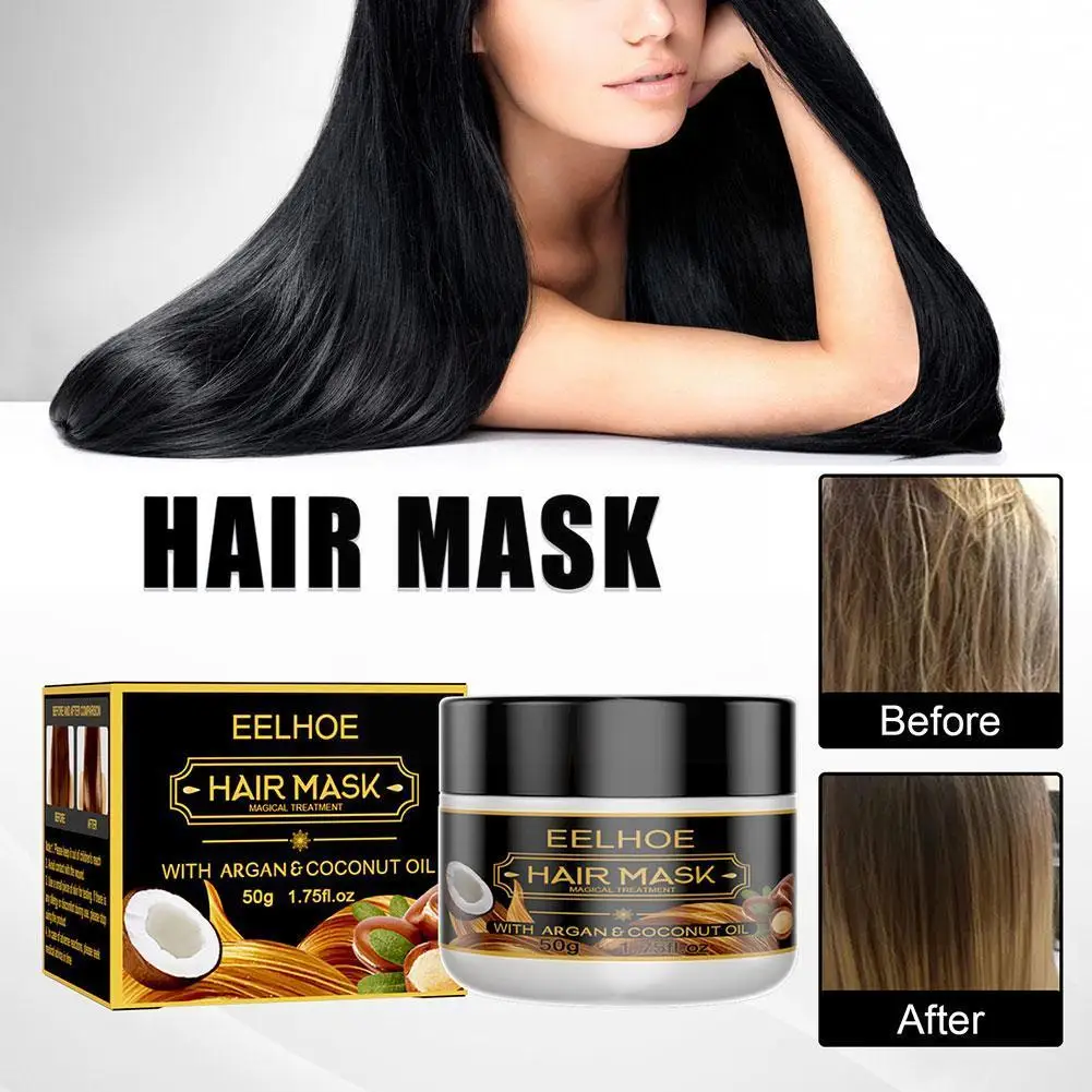 

50Ml Coconut Oil Hair Mask Curly Hair Lofting Cream And Hair Repairs Nourishes Damaged Roots And Keratin Scalp U0F1