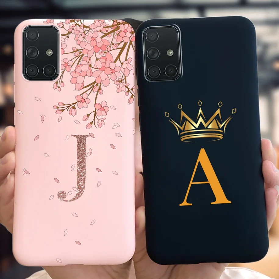 Силиконовый чехол для Samsung Galaxy A51, Обложка, модные буквы, корона, мягкий чехол для телефона из ТПУ для Samsung A31, A51, A71, чехол