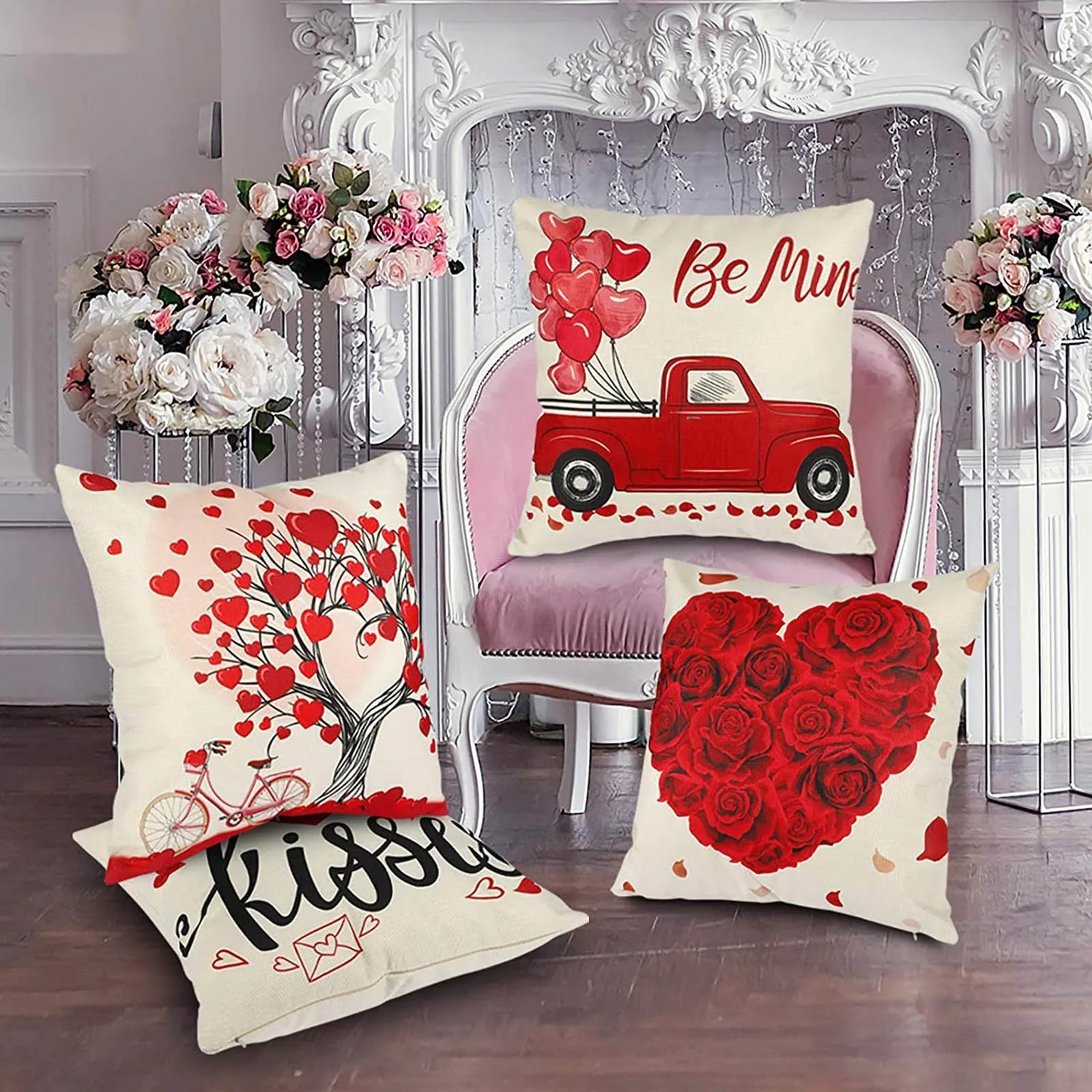 

Home Creative Pillowcase 4PC Pillow Day Decorative Case Case Standard Satin Pillowcase Flannel Pillowcase Size Set of 2