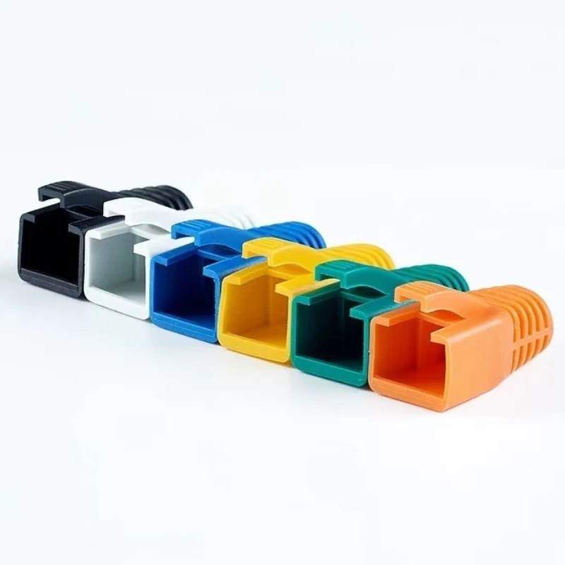 Фото 10 шт. защитных колпачков RJ45 для сетевых кабелей Cat6a/Cat7, разноцветные защитные чехлы из ТПУ для разъемов Ethernet Cat 7 №4