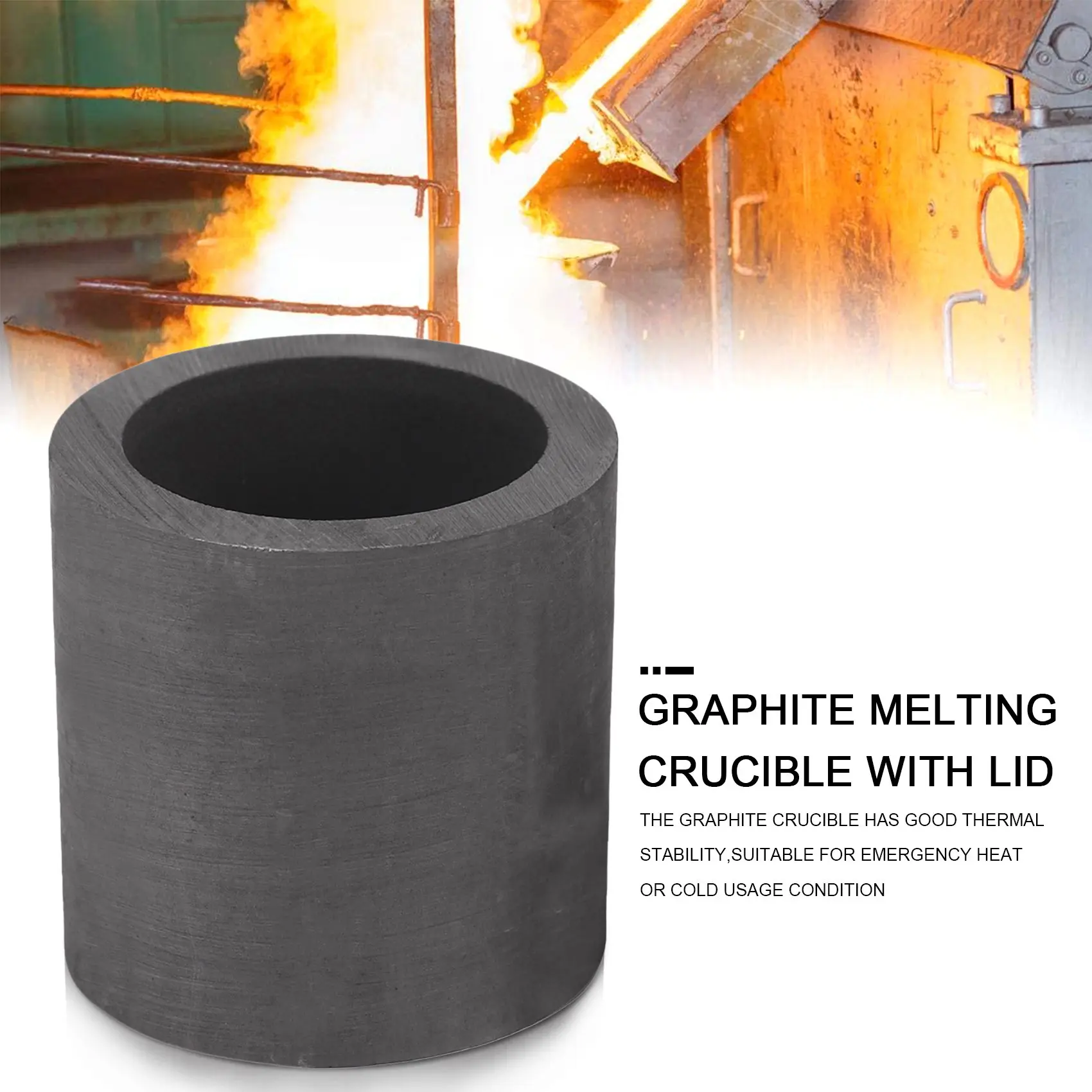 High Purity Graphite Melting Crucible Casting With Lid Cover 40*40mm For Silver&black