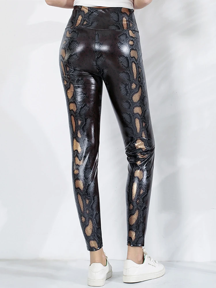 Black Snake Sexy Leggings Women High Waist Female Trousers Elastic Slim Push Up Leggins Gym Sportswear Pants