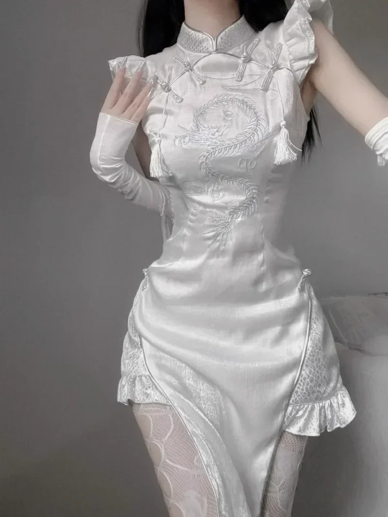 Новинка 2023 года сексуальное улучшенное платье Cheongsam в китайском стиле лоскутное