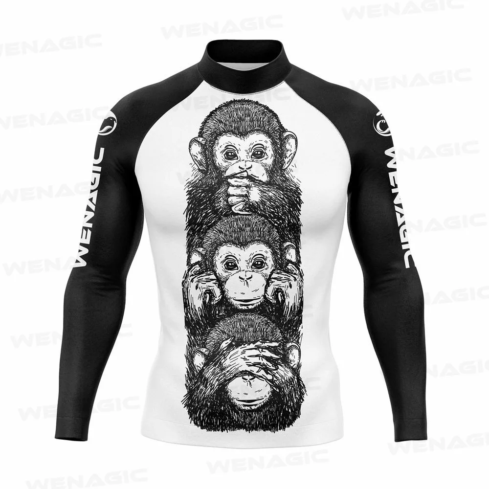 New Surfing Swimming Diving T-Shirts Tight Long Sleeve Rash Guard Swimwear Men UV Protection Surf Clothing Beach Floatsuit Top