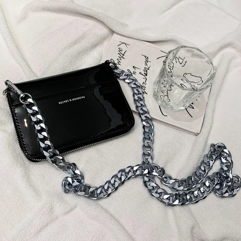 

Luxury Women Totes Ins Thick Metal Chain Shoulder Bag Bike Wallet Mini Bag Coin Purse Women Pack Leather Crossbody Bags