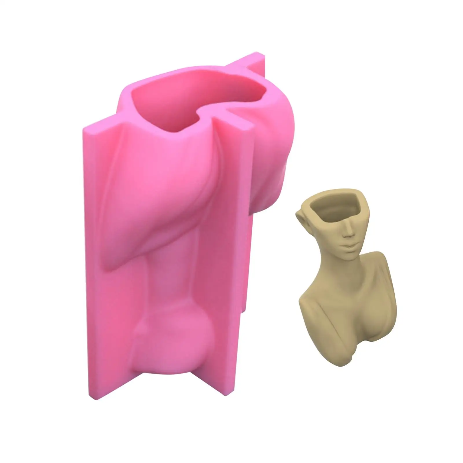 

Силиконовый 3D цветочный горшок из эпоксидной смолы, украшение ручной работы, штукатурный орнамент ручной работы, держатель кистей, бетонна...
