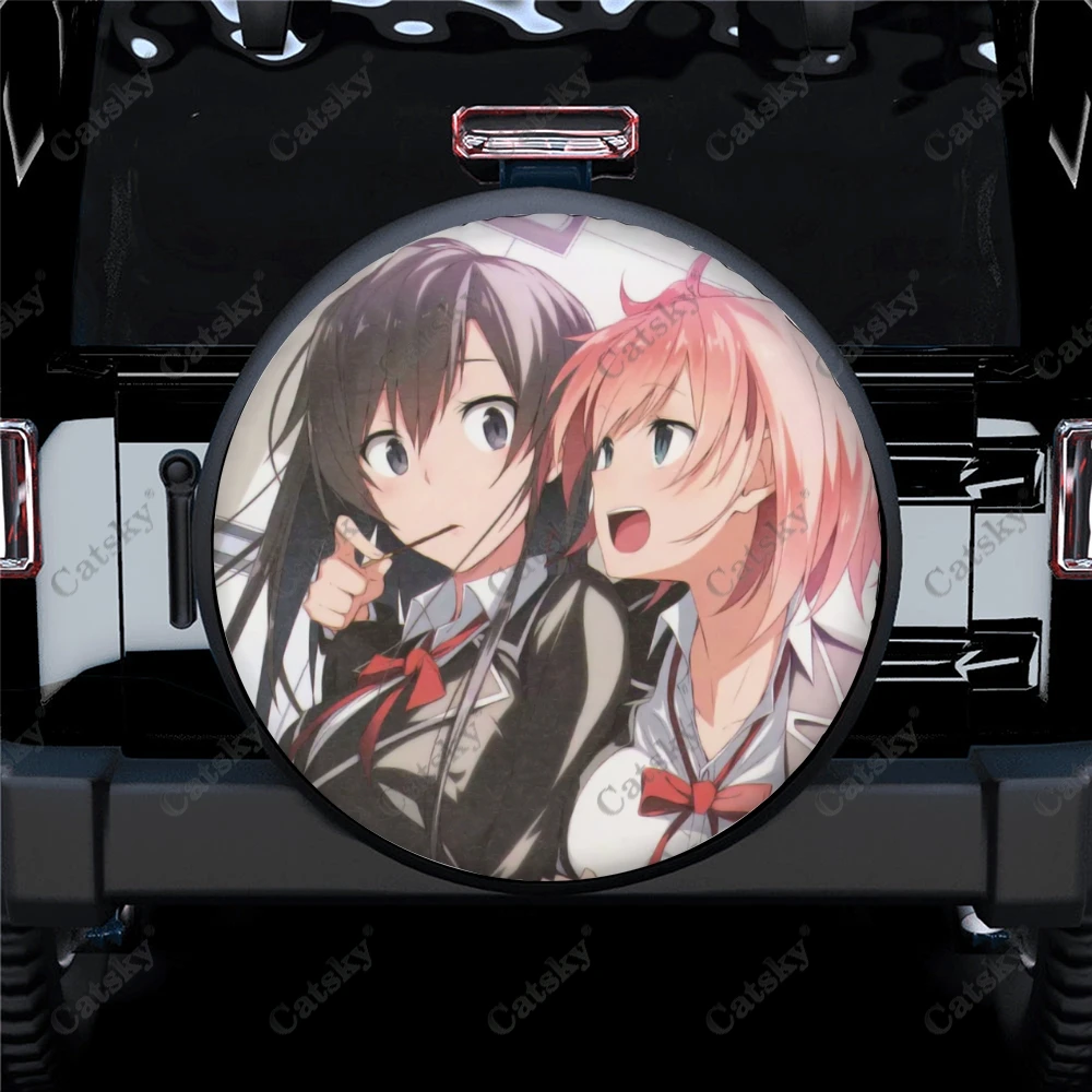 

Чехол для запасных колес с принтом Yukinoshita Yukino, водонепроницаемый протектор колеса для автомобиля, грузовика, внедорожника, трейлера, Rv 14-17in