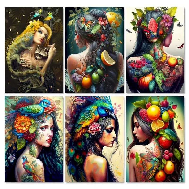 

GATYZTORY Diamond Painting Animal Pattern Girl 30x40cm Colorful Animal 5d Diy Diamond Embroidery Sale Mosaic Home Decor