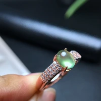 meibapj classic simple natural prehnite gemstone fashion simple ring for women real 925 sterling silver charm fine jewelry