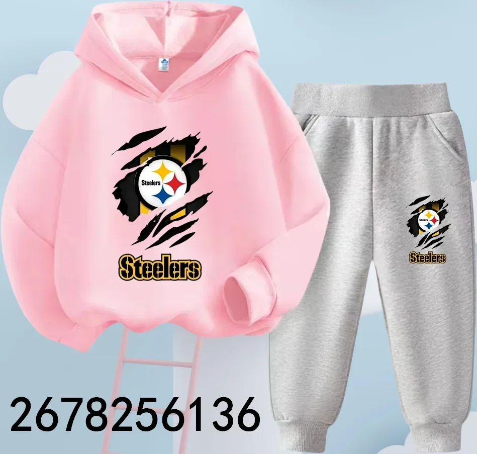 Детский комплект из 2 предметов Steelers с длинным рукавом капюшоном и длинными