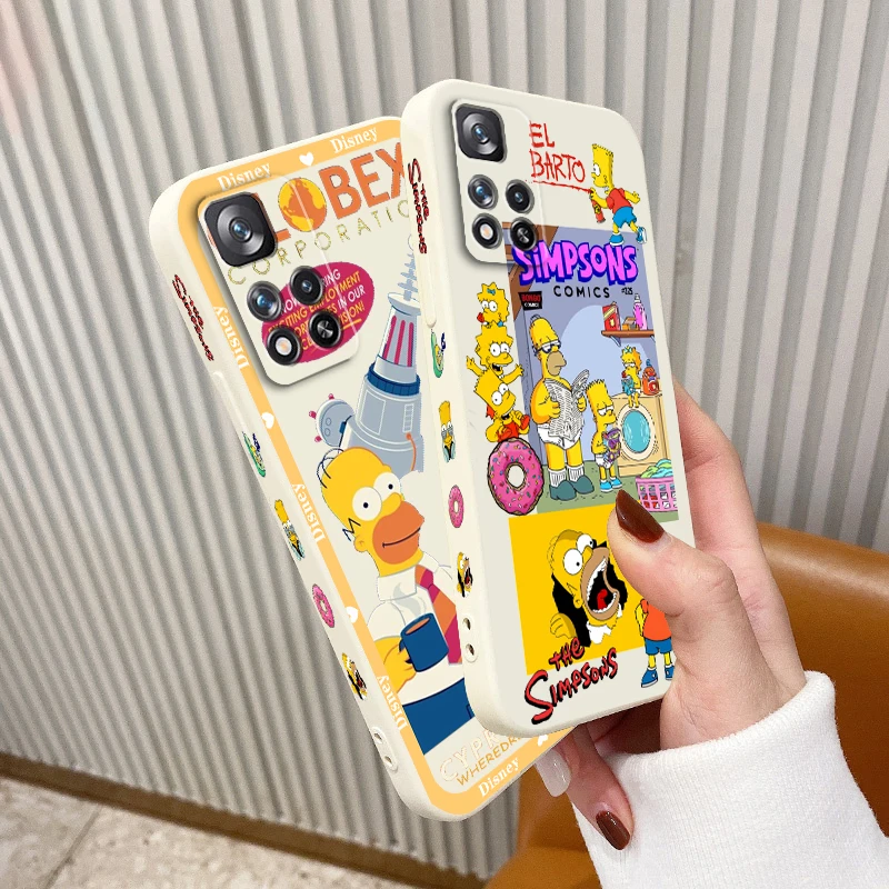 

The Simpsons Homer Disney Phone Case For Redmi Note 12 11 11S 11T 10S 10 9S 9T 9 8T 8 Pro Plus 5G Liquid Left Rope Cover