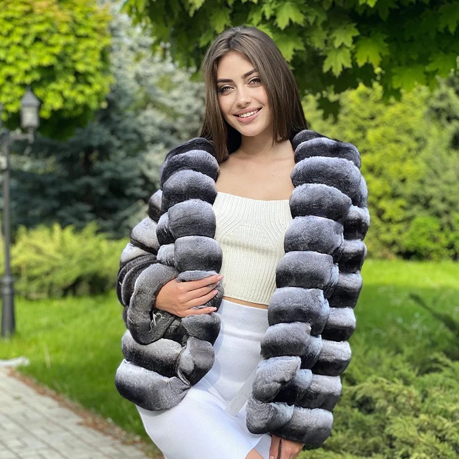 

Женское зимнее искусственное пальто из натурального меха, Лидер продаж, куртка из натурального меха шиншиллы, шубы 2023