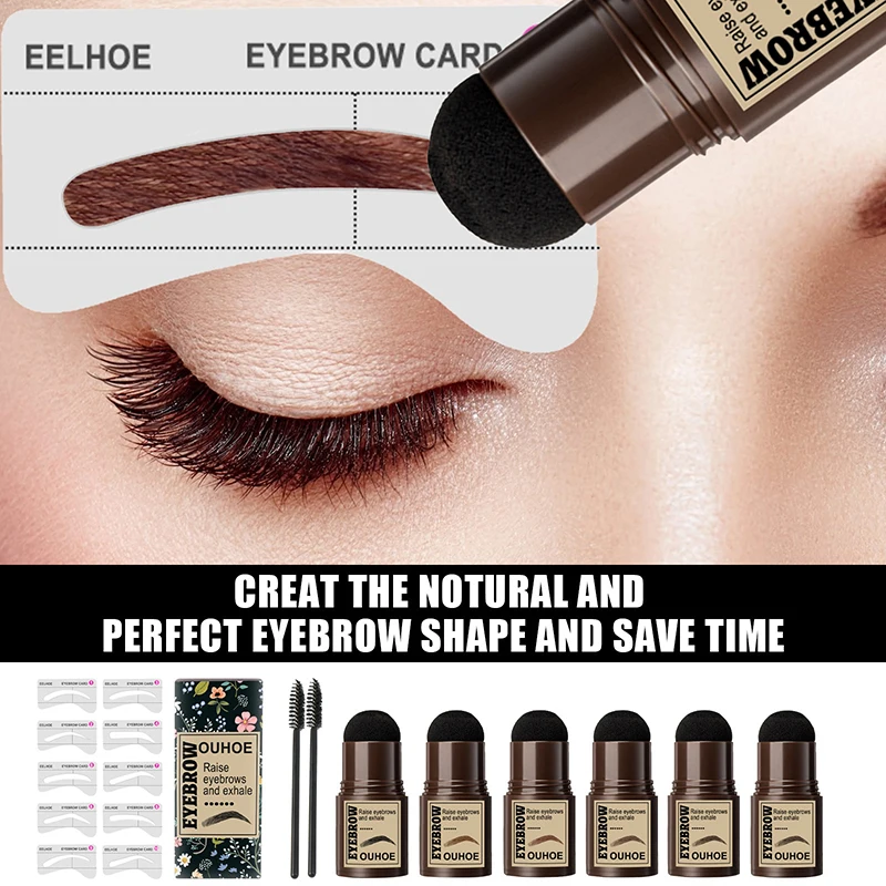 

2022 Professional Eye Brow One Step Eyebrow Stamp Shaping Kit Set Gel Stamp Makeup Kit Magic Eyebrow Stencils Eyebrow Brushes