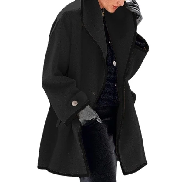 

Autumn and Winter New Hooded Woolen Women's Coat Woolen Jacket