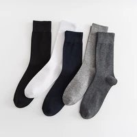 10 pair pure cotton mens business socks black deodorant plus size casual white man long socks size 40 46
