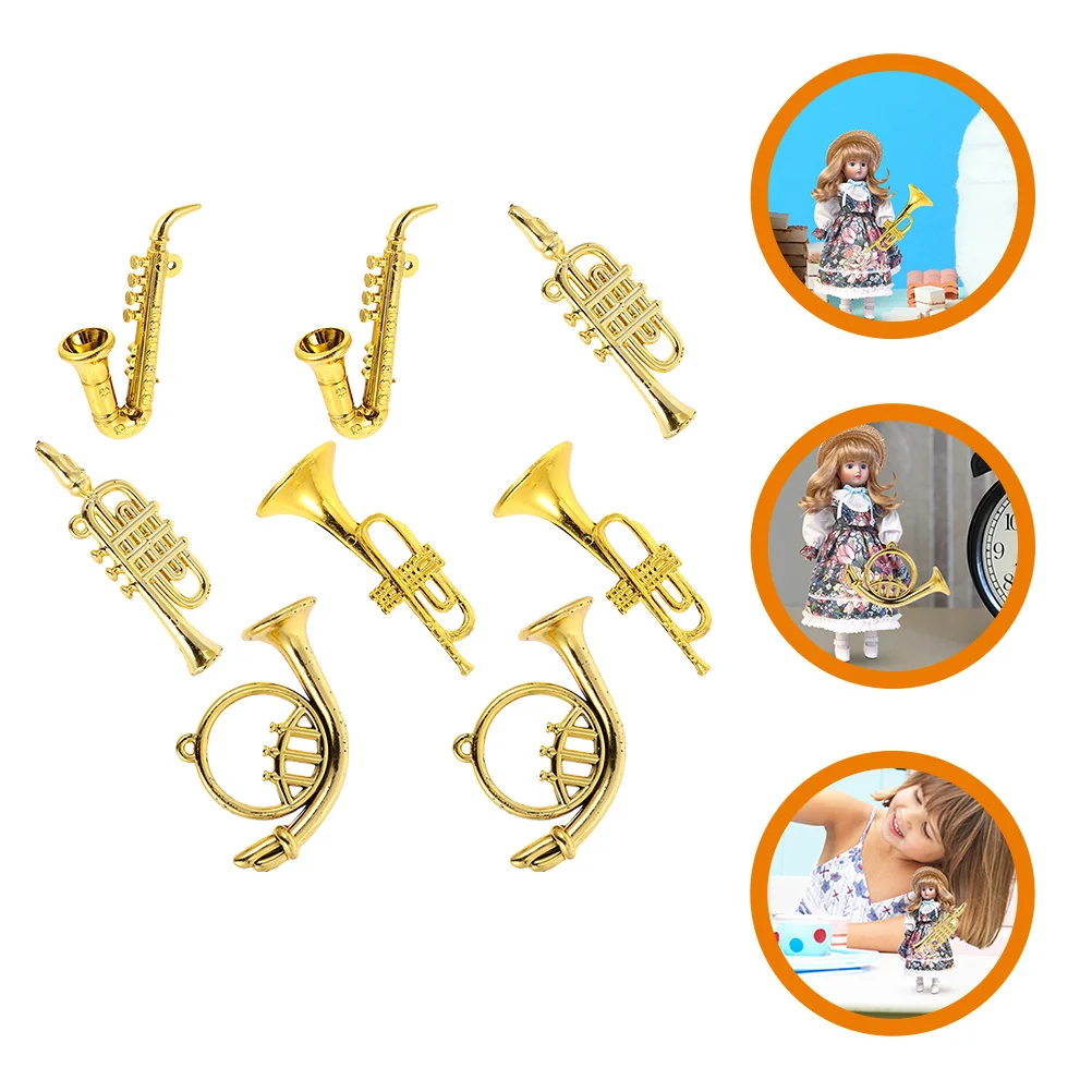 

Mini Toys Dollhouse Accessories Musical Instrument 2.2X4.6X7.8CM Golden Plastic