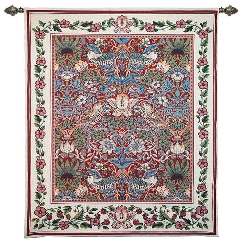 Гобелен William Morris Strawberry Rich Lucky Bird, текстильный декоративный настенный гобелен для дома, декоративный 68*88 см (art.: 3920cbabdbf16) - 3920cbabdbf16