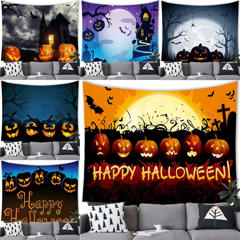 Хэллоуин летучая мышь тыква украшение дома гобелен спальня гостиная ужас фон