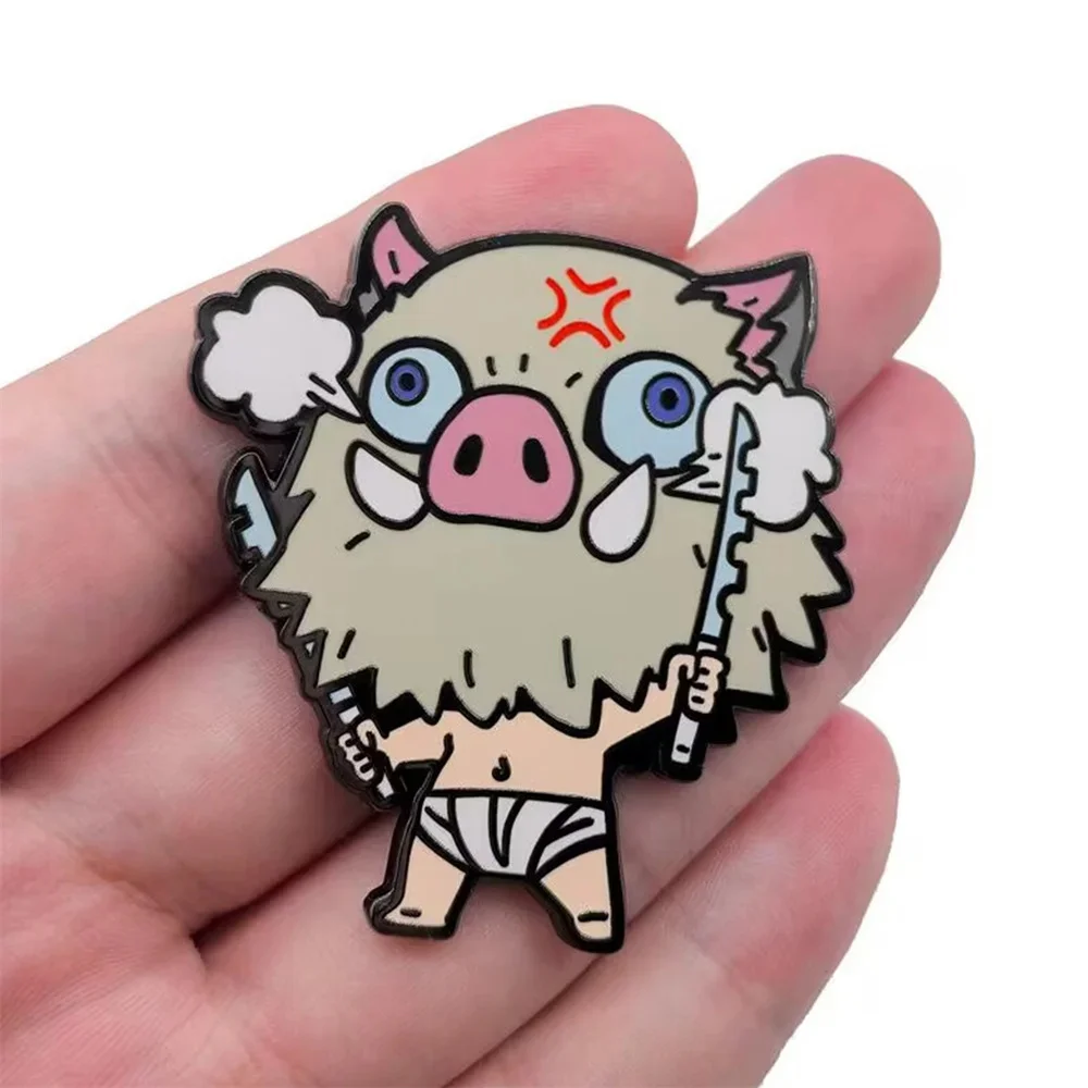 Аниме Demon Slayer Agatsuma Zenitsu Hashibira Inosuke значок для косплея эмалированная брошь булавки