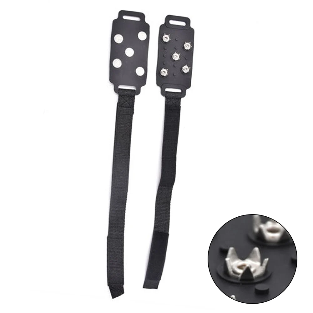 

1 Pair 5 Teeth Ice Gripper For Shoes For Climbing Hiking Anti-Skid Snow Spikes Outdoor Climbing Hiking Covers Cleats Crampons
