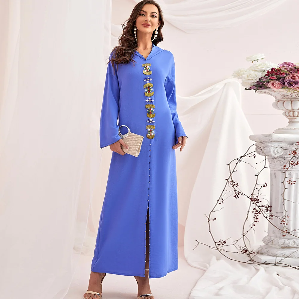 Caftan Marocain Рамадан Eid Djellaba женское платье для вечевечерние женское мусульманское платье с капюшоном Abaya Дубай Саудовский кафтан Jelaba