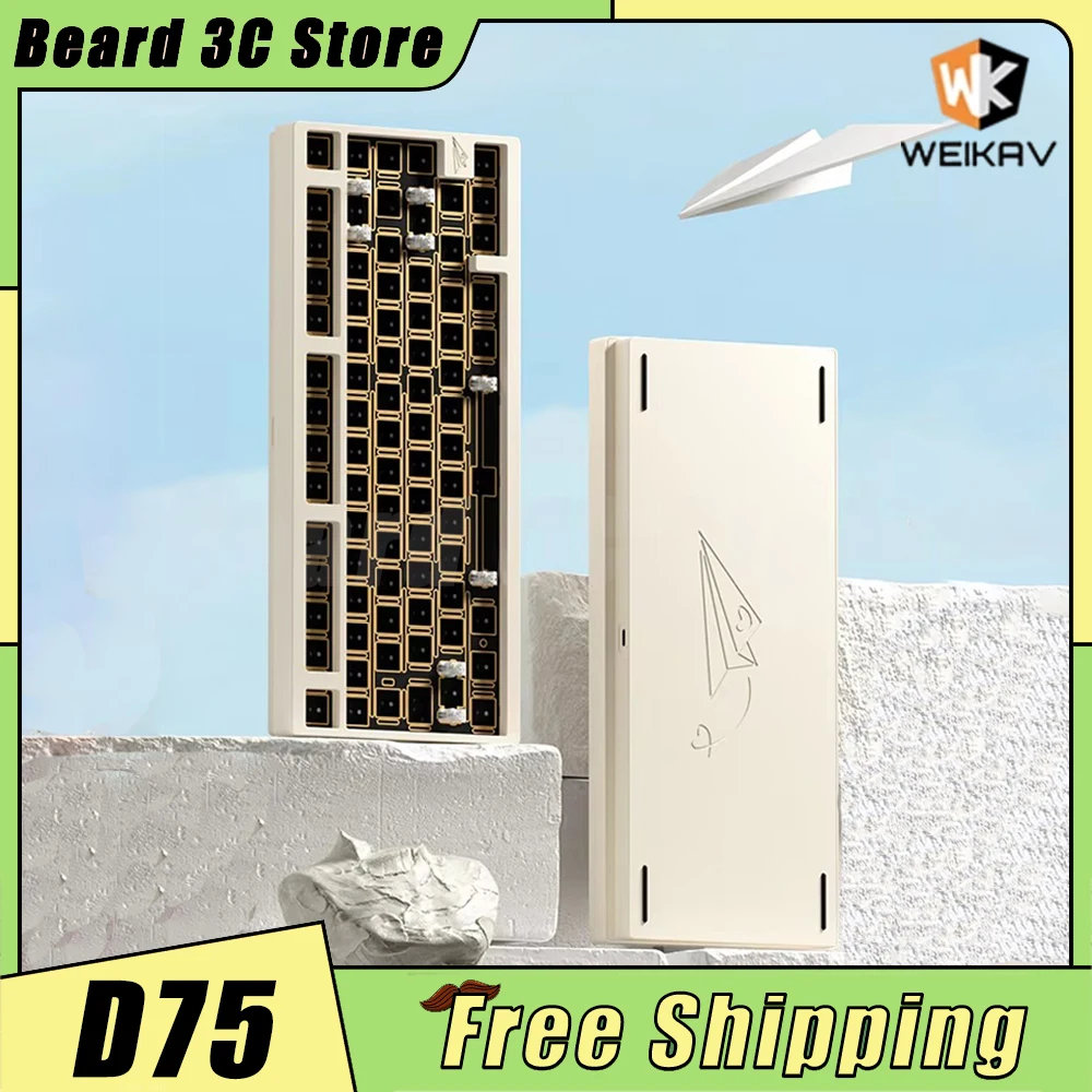 Комплект механической клавиатуры Weikav D75 трехрежимная беспроводная клавиатура из