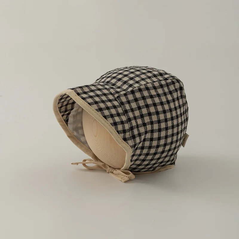 Весенняя Клетчатая Стандартная Детская Шапка В Стиле Ретро С Большими Полями