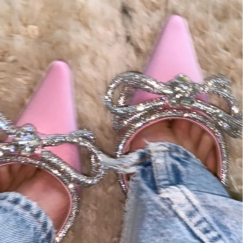 Сандалии женские с заостренным носком Эротичные босоножки ремешком на щиколотке