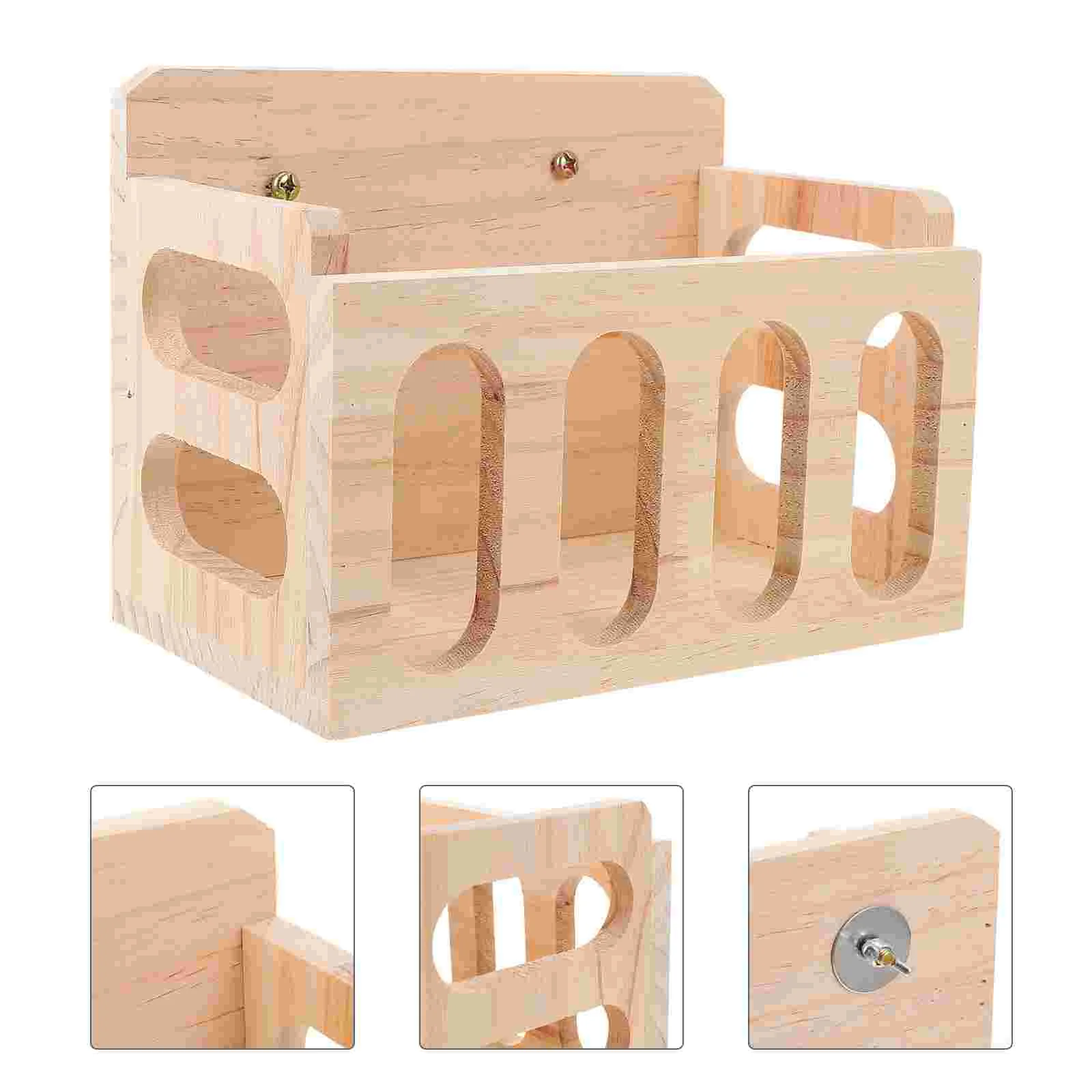 

Rabbit Grass Stand Hay Feeder Pet Food Dispenser Supplies Small Animal Rack Solid Wood Bunny Cage Container