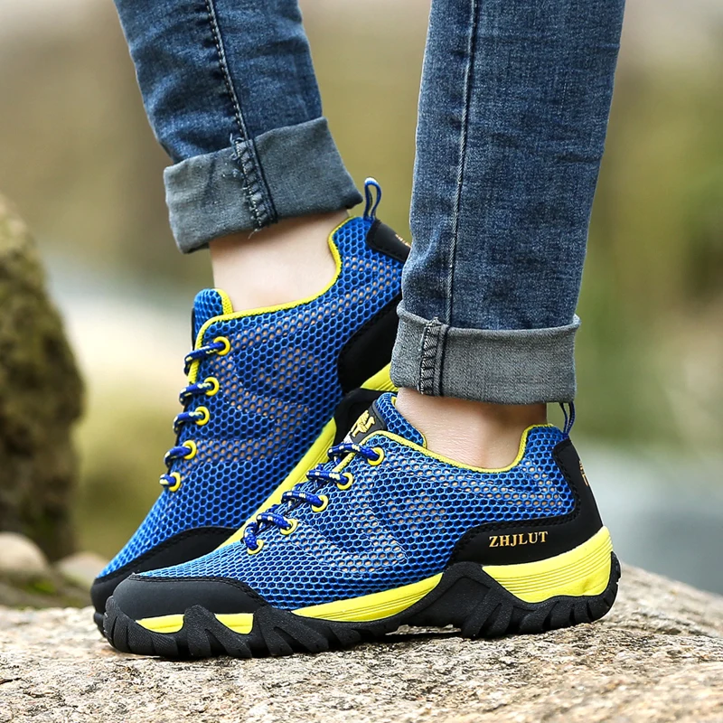 Summer Outdoor Non-slip Men's Hiking Shoes Breathable Camping Shoes Men Wading Shoes Mesh Trekking Sneakers Women Plus Size 47