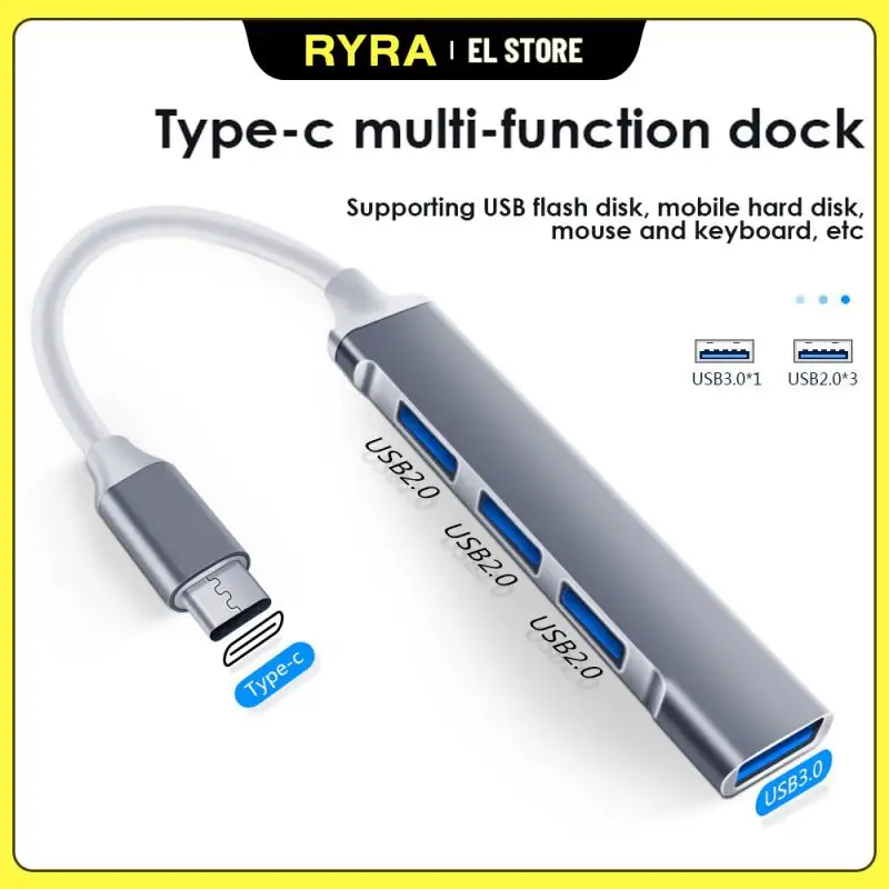 

RYRA OTG Portable 4 In 1 USB C HUB 3.0 Type C 3.0 Multi Splitter High Speed Adapter For PC Computer Xiaomi Macbook Accessories