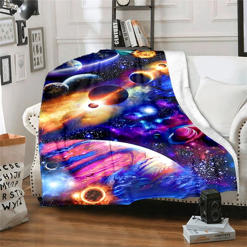 

Cosmic Planet Warm Soft Fashion Blanket Plush Sofa Picnic Blanket Bed