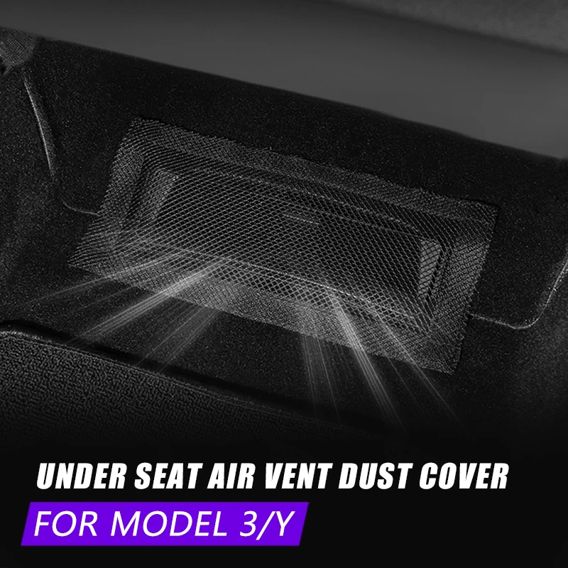 

2pcs Car Under Seat Air Vent Dust Cover for Tesla Model 3/Y 2017-2023 Auto Airs conditioning outlet Anti-clogging Filter Screen