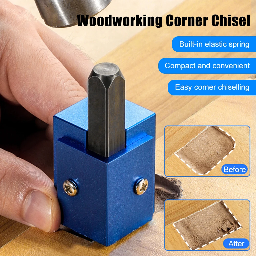 

Corner Chisel HSS Square Mortise Chisel for Hinge Mortise Recess Squaring Door Installation Framing Woodworking Tool