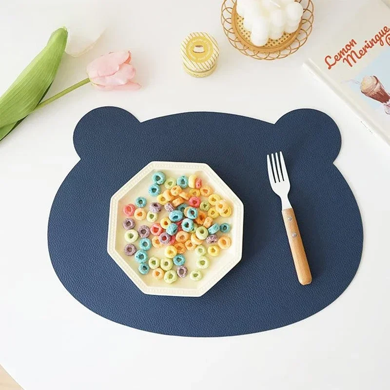 Детские салфетки с милым медведем нескользящая двусторонняя кожаная подставка