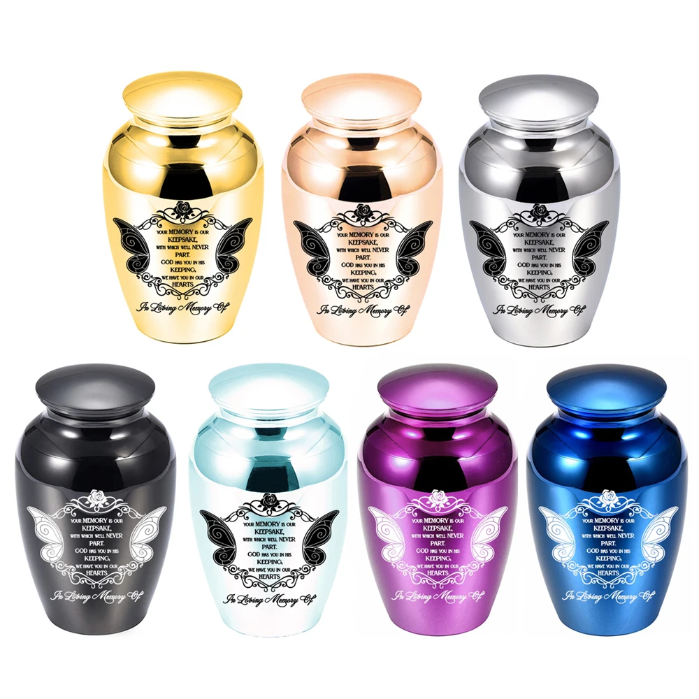 Маленькая урна для золы мини-урна из алюминиевого сплава кремации бабочки