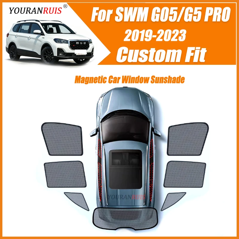 Фото Солнцезащитные шторки для окон автомобиля SWM G05/G5 PRO 2019-2023, магнитные, теплоизоляционные, автомобильные шторки-козырьки, аксессуары №1