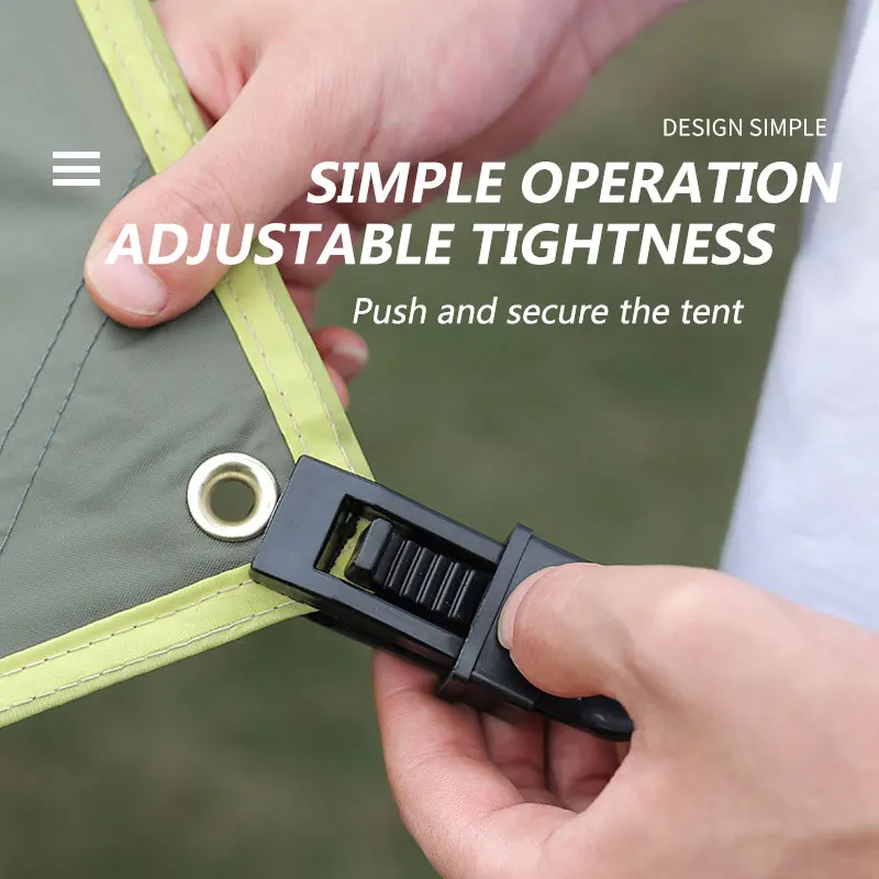 

10pcs Tent Additional Pull Point Clip Outdoor Camping Canopy Hook Tent Clip Windproof Fix Canopy Awning Belt Barb Accessories