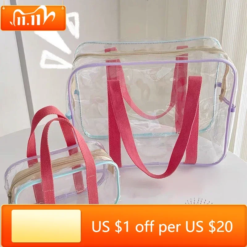 

Дорожные косметички из ПВХ, женские прозрачные сумки на молнии для макияжа, органайзер, сумка для мытья ванны, сумки-тоуты для макияжа, женские сумки