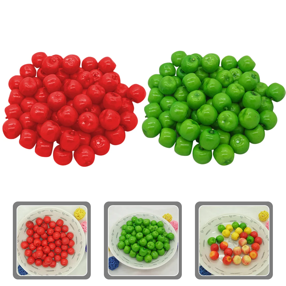 

Apples Fake Fruit Artificial Fruits Christmas Mini Red Tree Decor Lifelike Simulation Decorative Green Realistic Model Faux