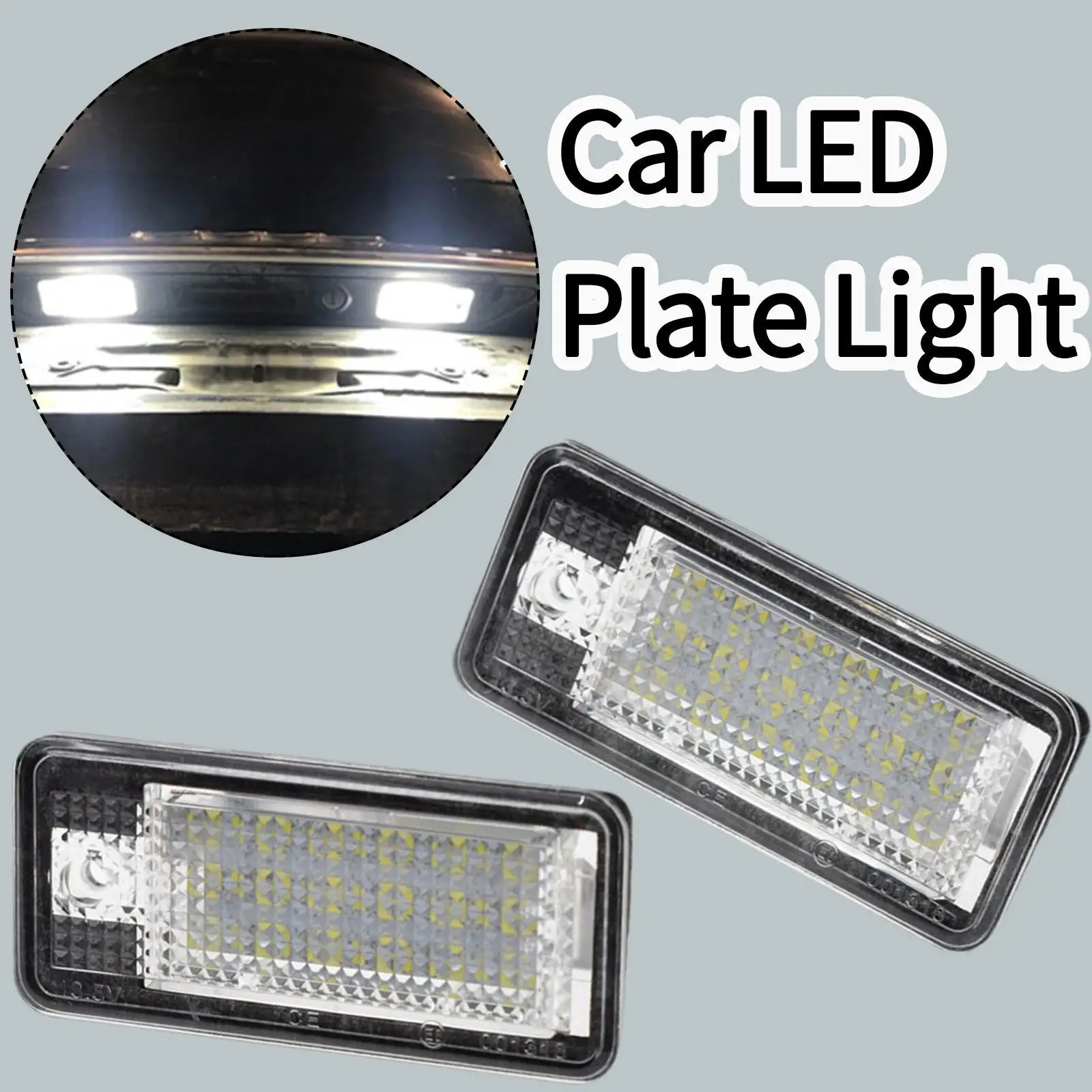 

2 шт., светодиодные лампы для номерного знака подходят для декодирования оригинальных установочных ламп для подсветки номерного знака Audi