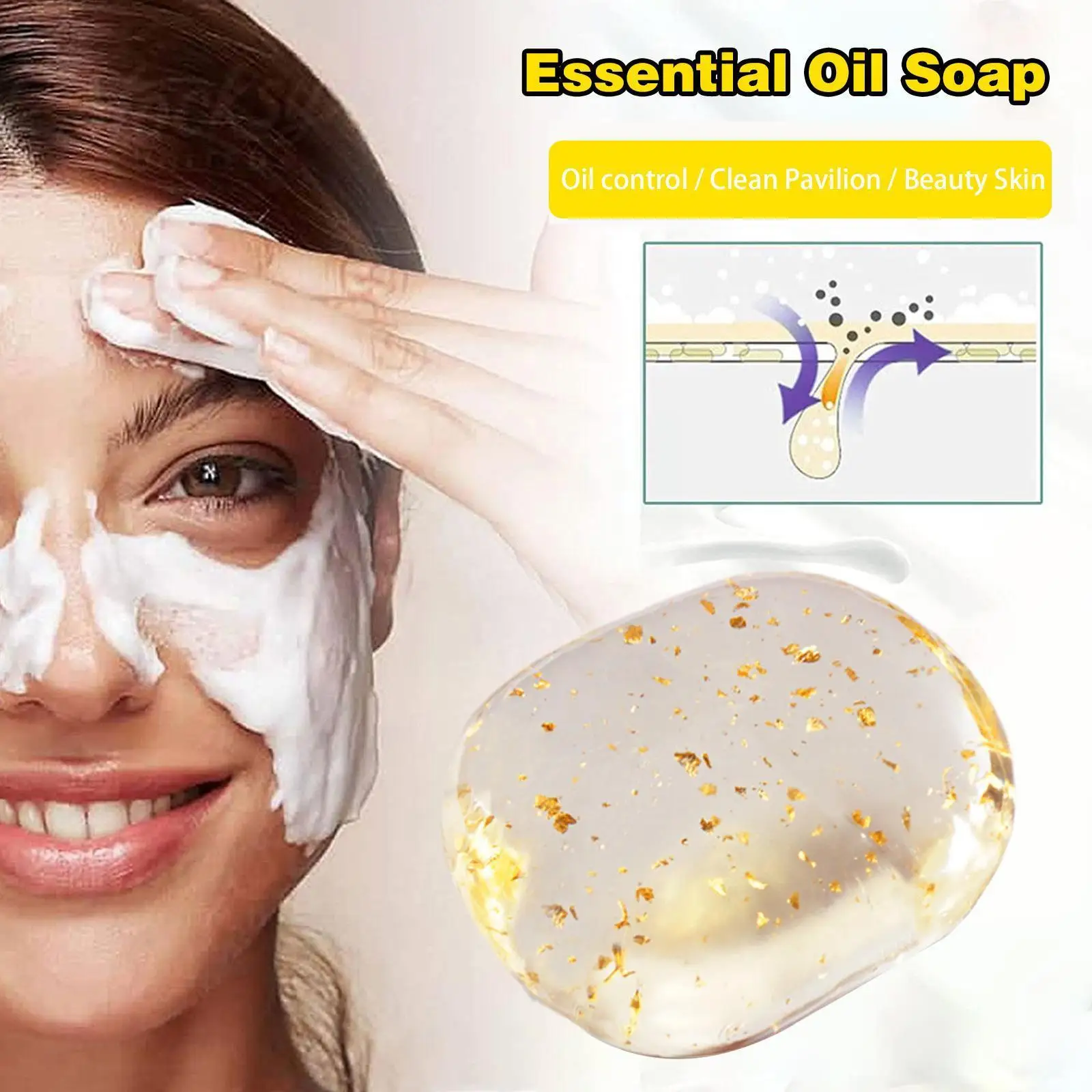 

Gold Foil Rose Face Washing Bath Handmade Oil Bamboo Soap Bath Soap Essential Charcoal Oil Bath Horse Soap Soap E8B7