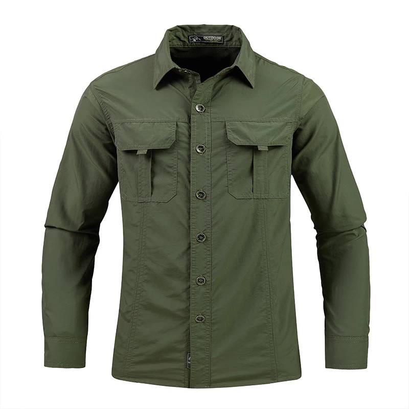 

Уличные мужские тактические рубашки, легкие быстросохнущие рубашки, армейские военные рубашки с длинным рукавом, Рабочие Рубашки-карго, дышащие спортивные топы