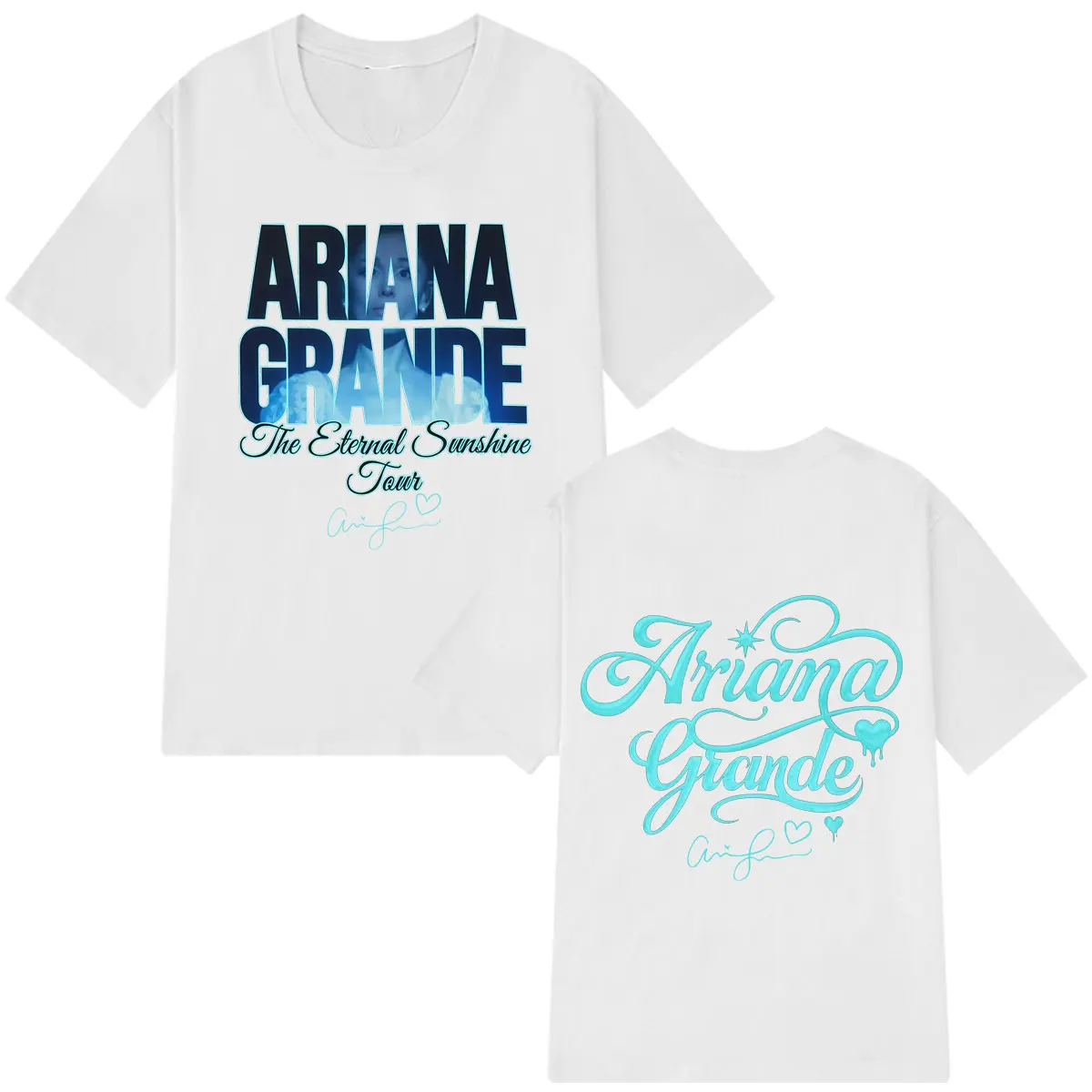 Фото Футболки с принтом Ariana Grande Eternal Sunshine Tour 2026 для мужчин и женщин, винтажные футболки с короткими рукавами, свободные повседневные хлопковые футболки №4