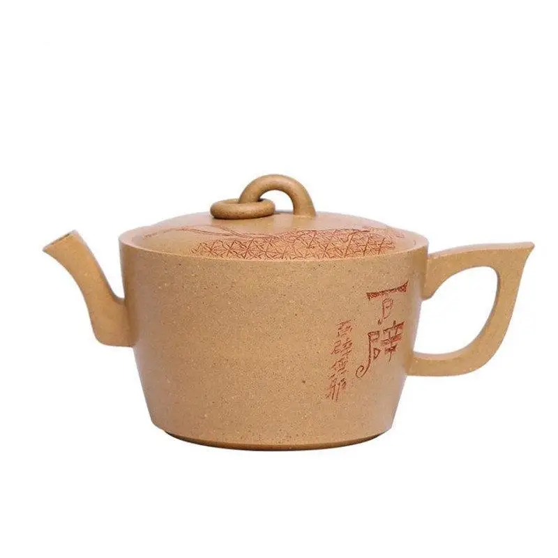 

130ml Chinese Yixing High-end Purple Clay Teapots Handmade Large Caliber Tea Pot Raw Ore Section Mud Kettle Zisha Tea Set